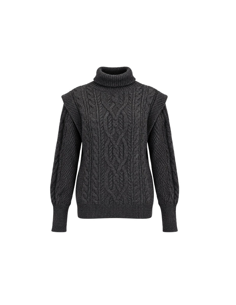 360 Grey Cable Knit Sweater