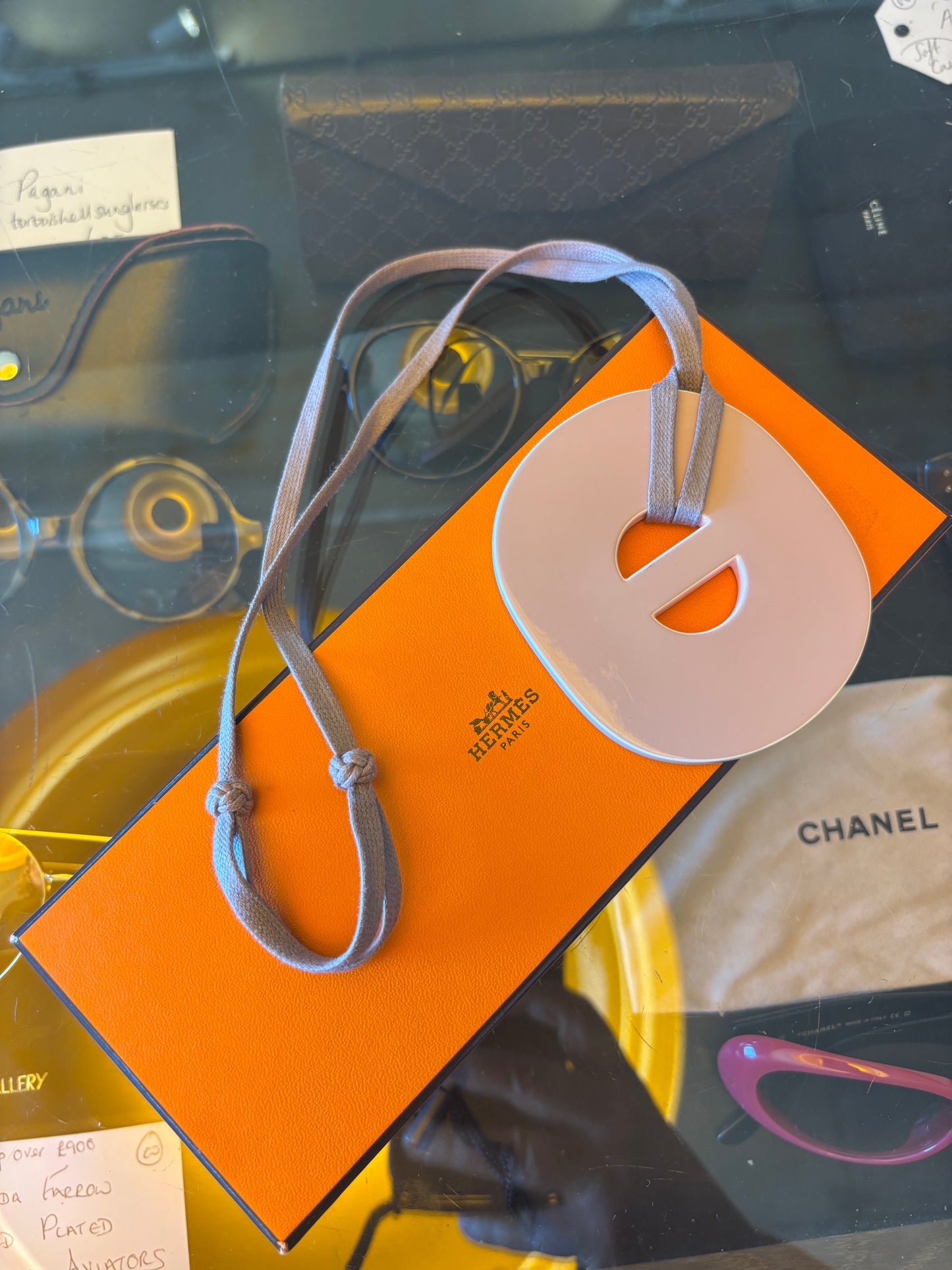 Hermes Pink Reversible Horn Pendant