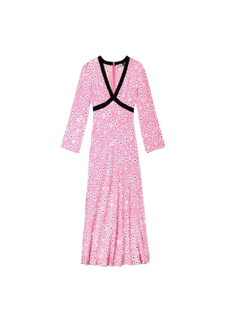 Rixo Pink Daisy Tanya Dress