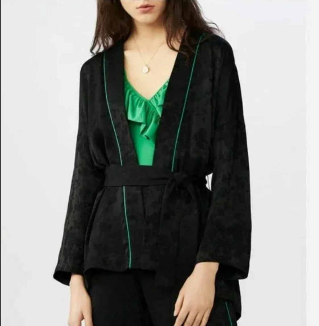 Maje Satin Kimono Jacket
