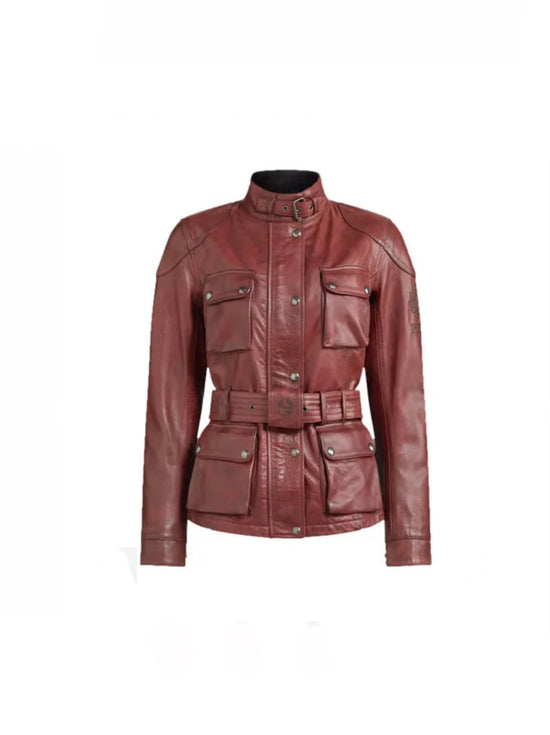 Belstaff Wine Leather Jacket