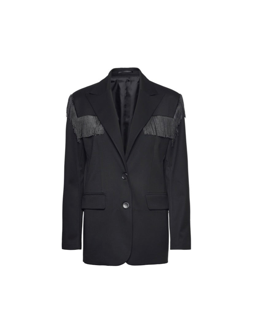 2nd Day Black Fringed Blazer