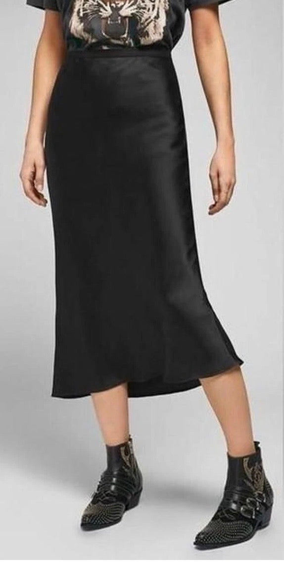 Anine Bing Black Satin Skirt