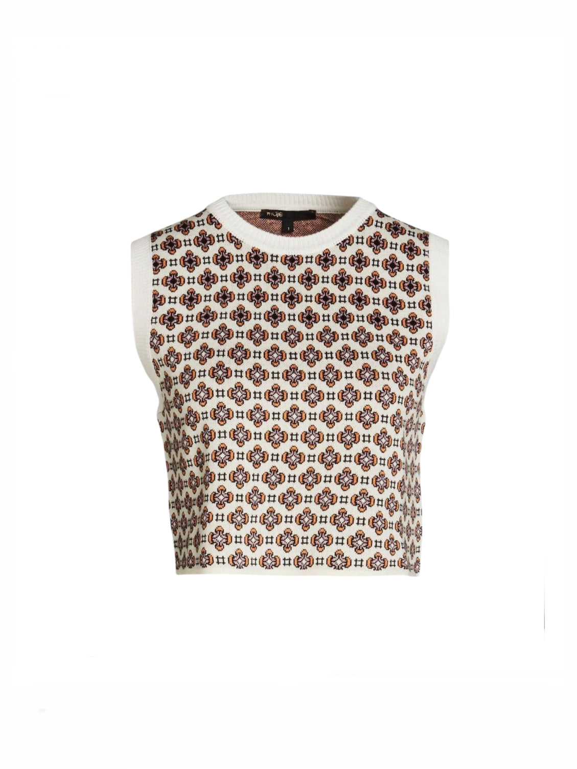 Maje Floral Knitted Cropped Tank