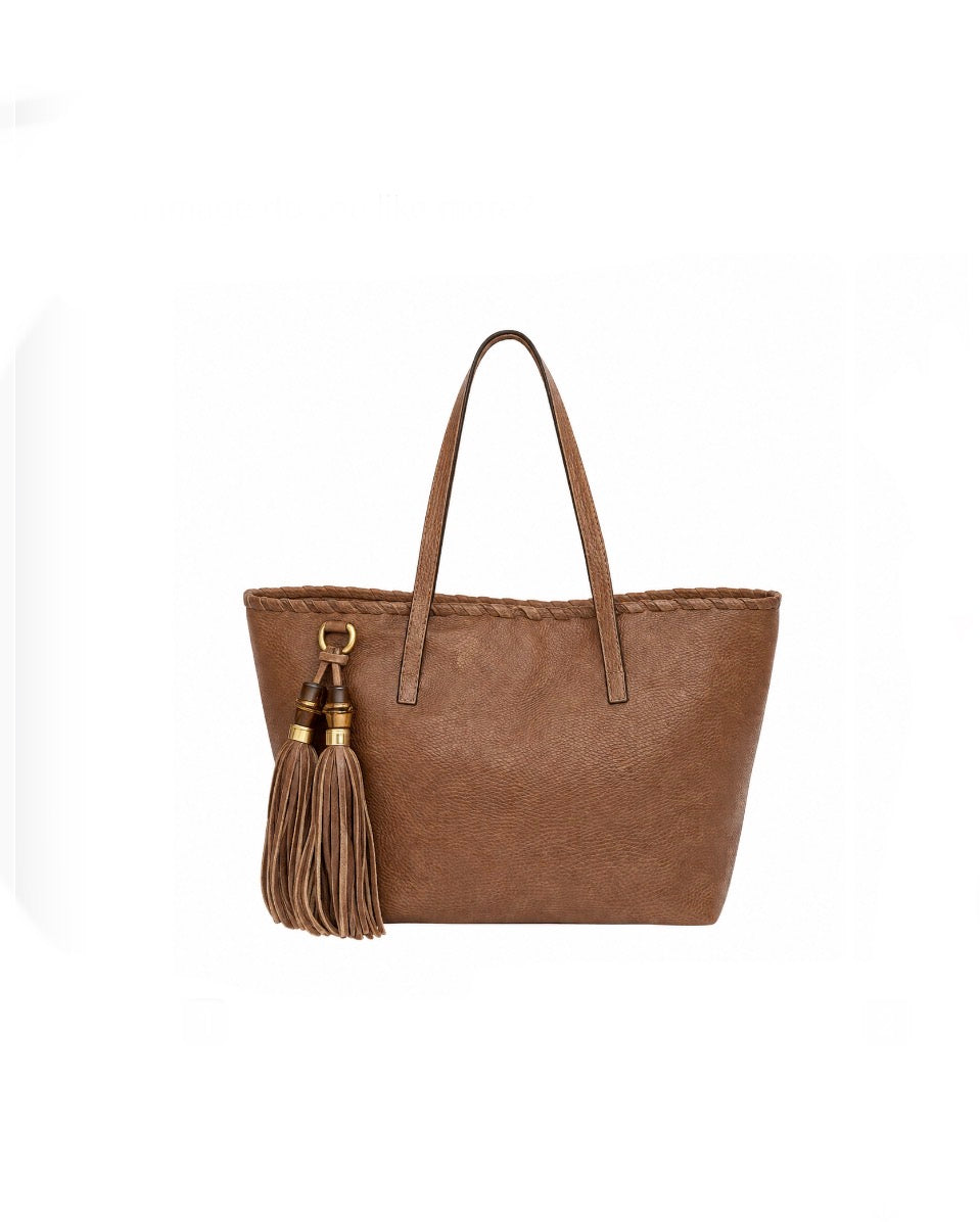 Gucci Brown Leather Tassel Bag