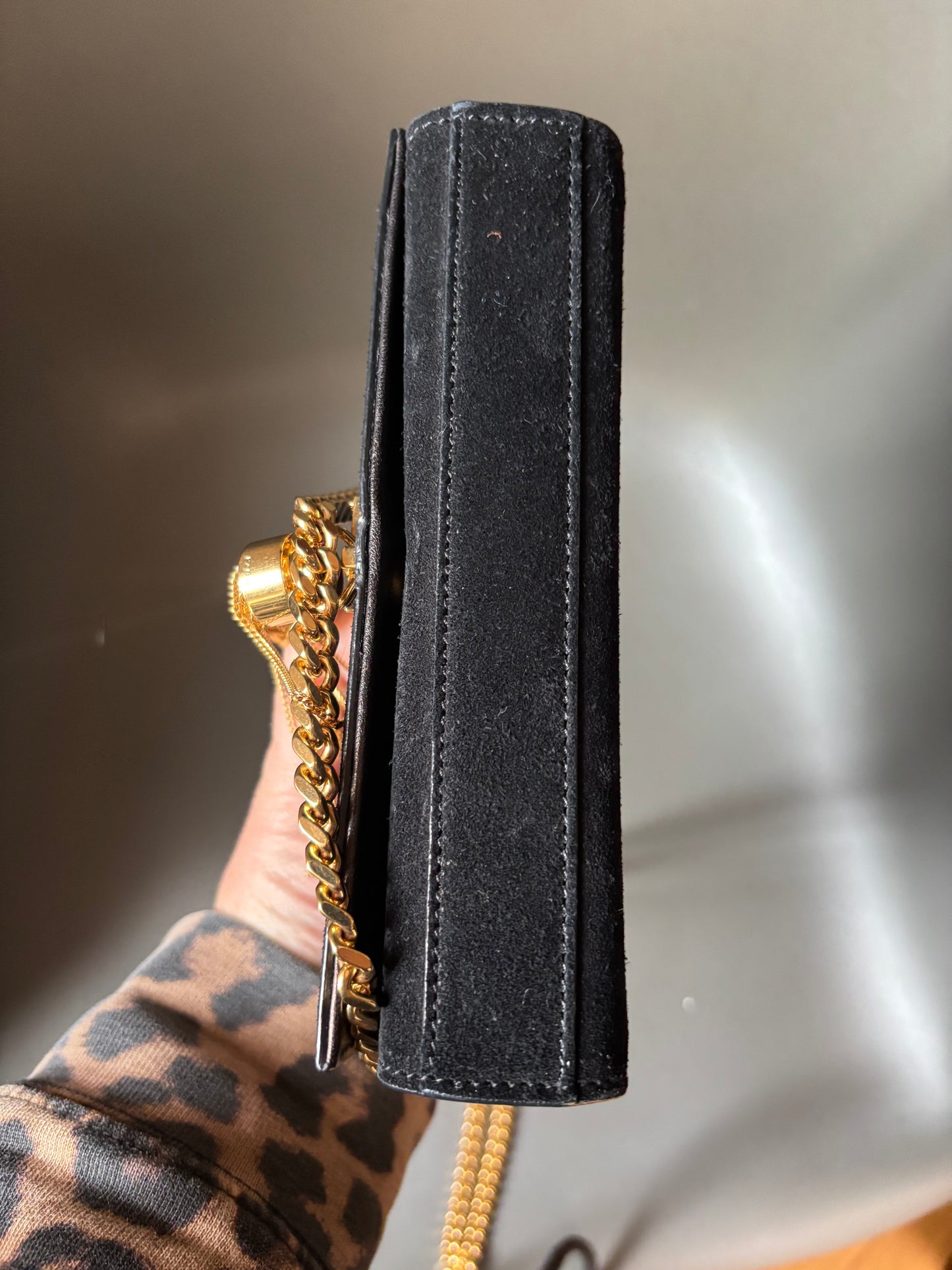 YSL Small Kate Black Suede Bag