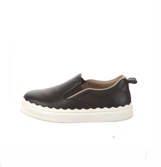 Chloe Black Leather Slip Ons