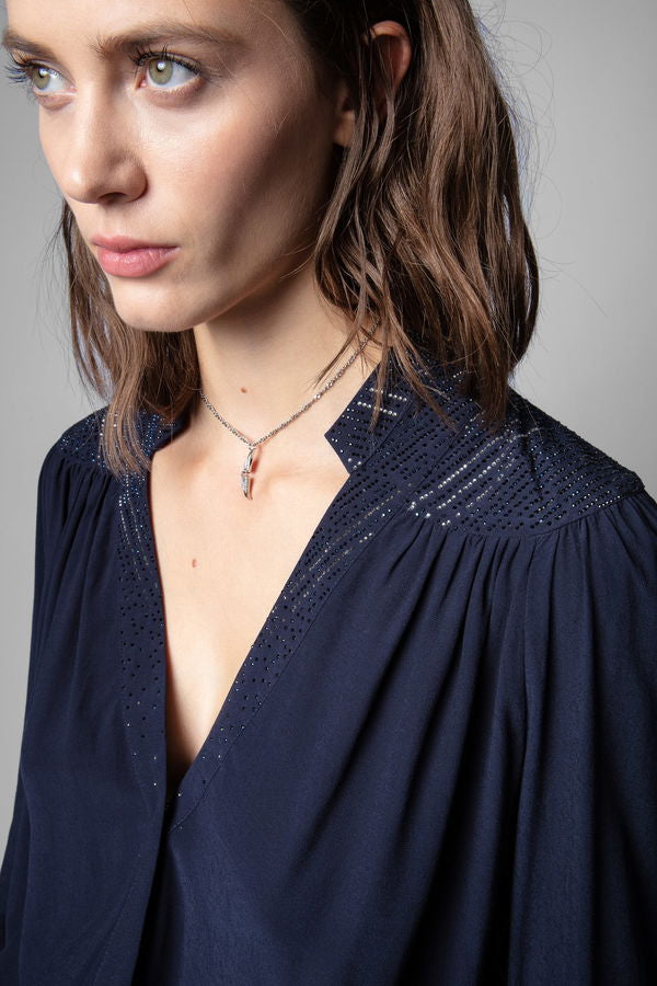 Zadig and Voltaire Tori Rhinestone Blouse