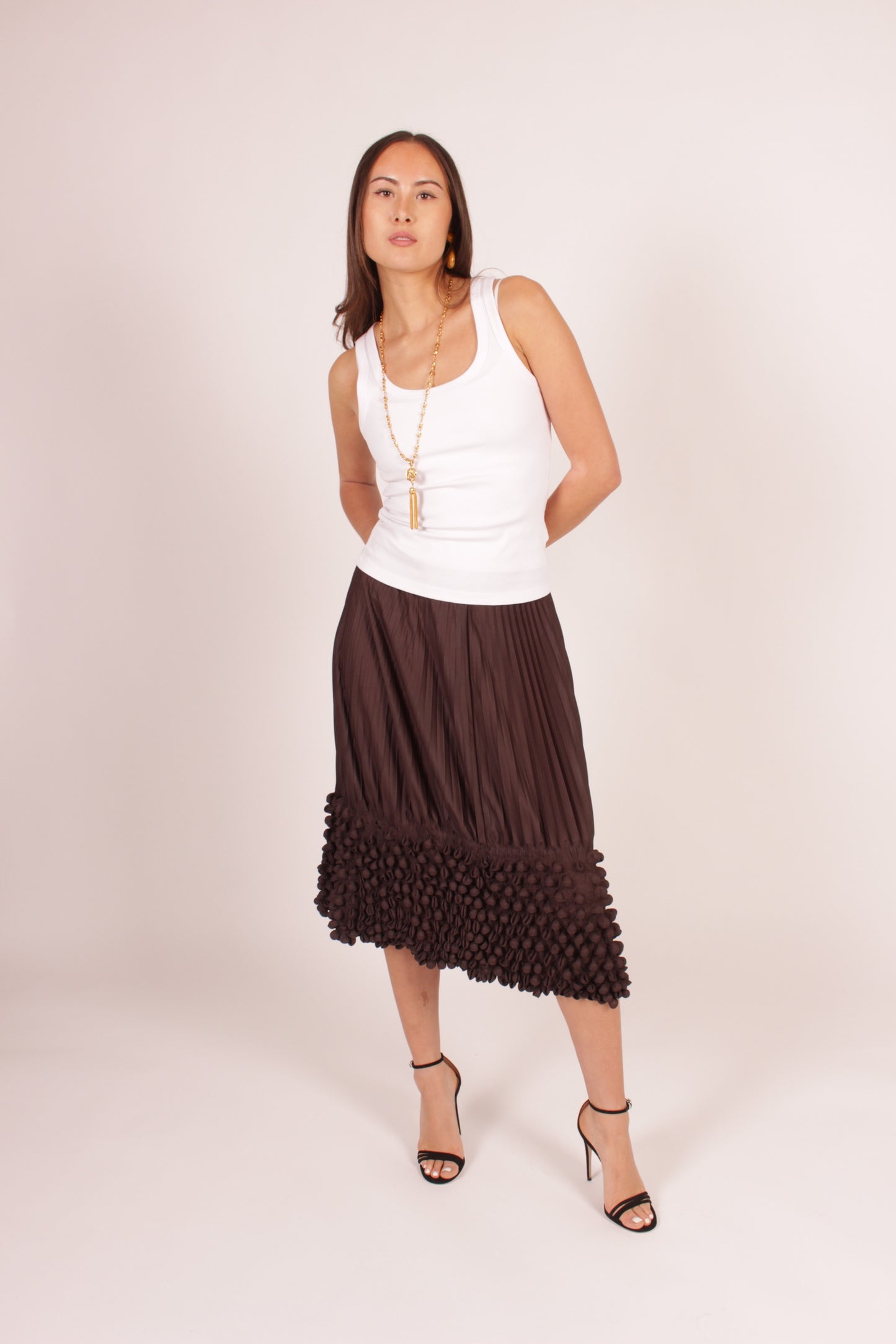 Issey Miyake (mainline) Chocholate Pleated Bubble Skirt