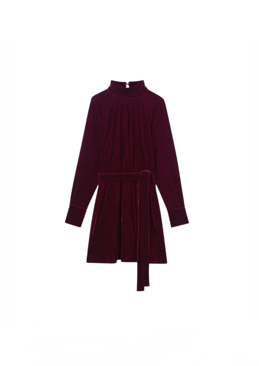Reiss Wine Velvet Dress