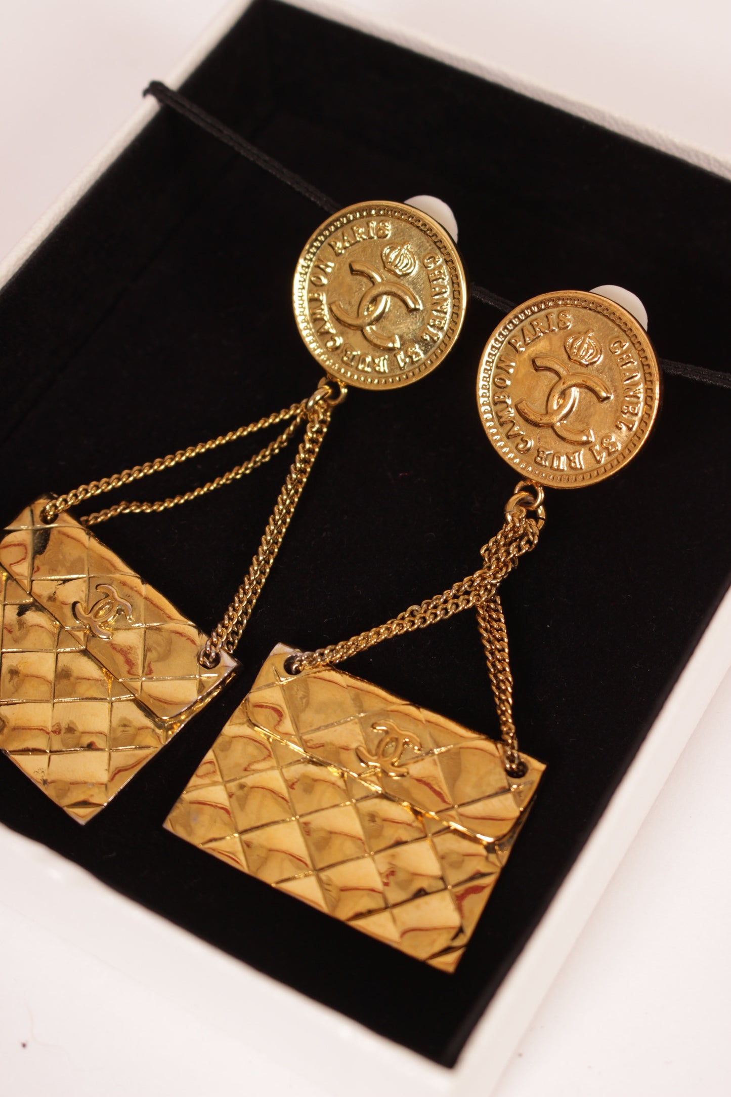 Chanel Rare Vintage Handbag Earrings