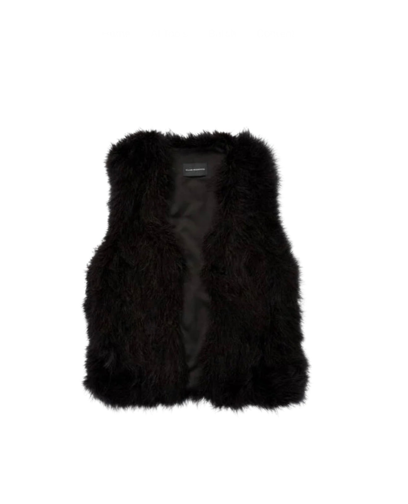 Club Monaco Black Feather Fur Vest