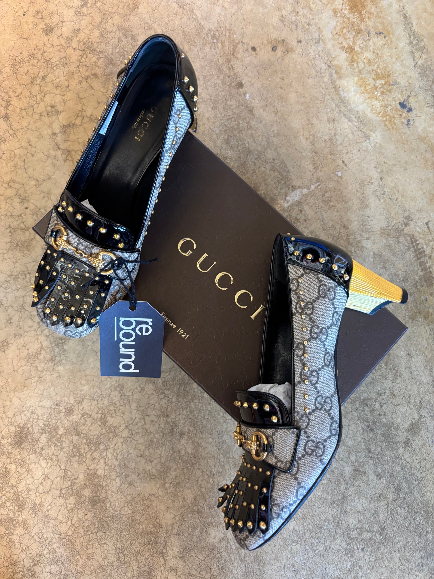 Gucci Supreme Studded Loafers