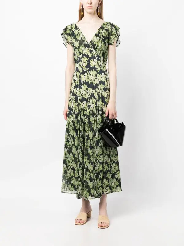 Rixo Chiffon Floral Dress