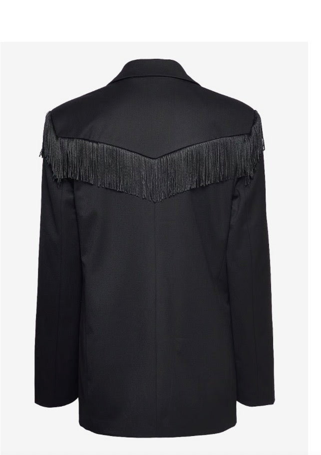 2nd Day Black Fringed Blazer