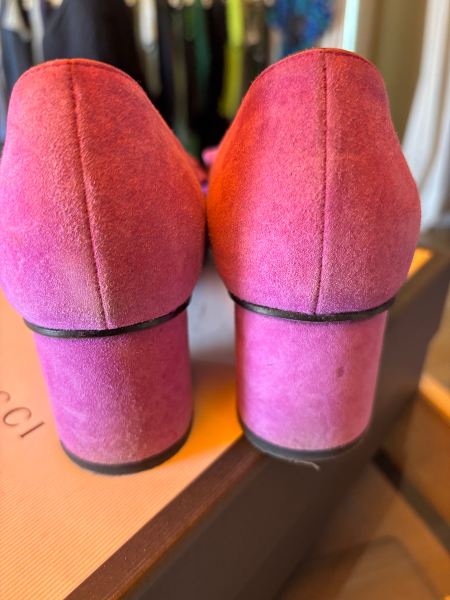 Gucci Lilac Suede Loafers