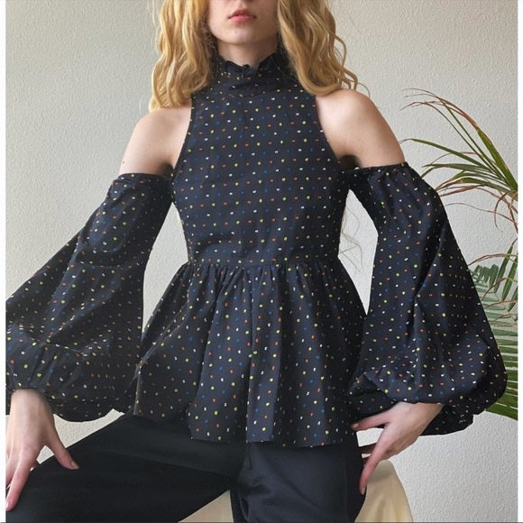 Caroline Costas Balloon Sleeve Top