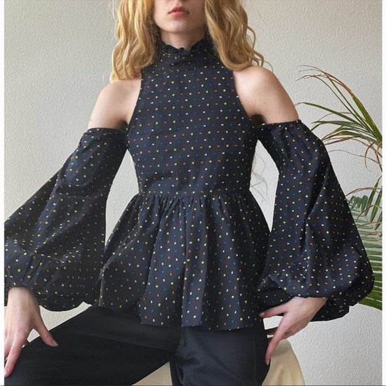 Caroline Costas Balloon Sleeve Top