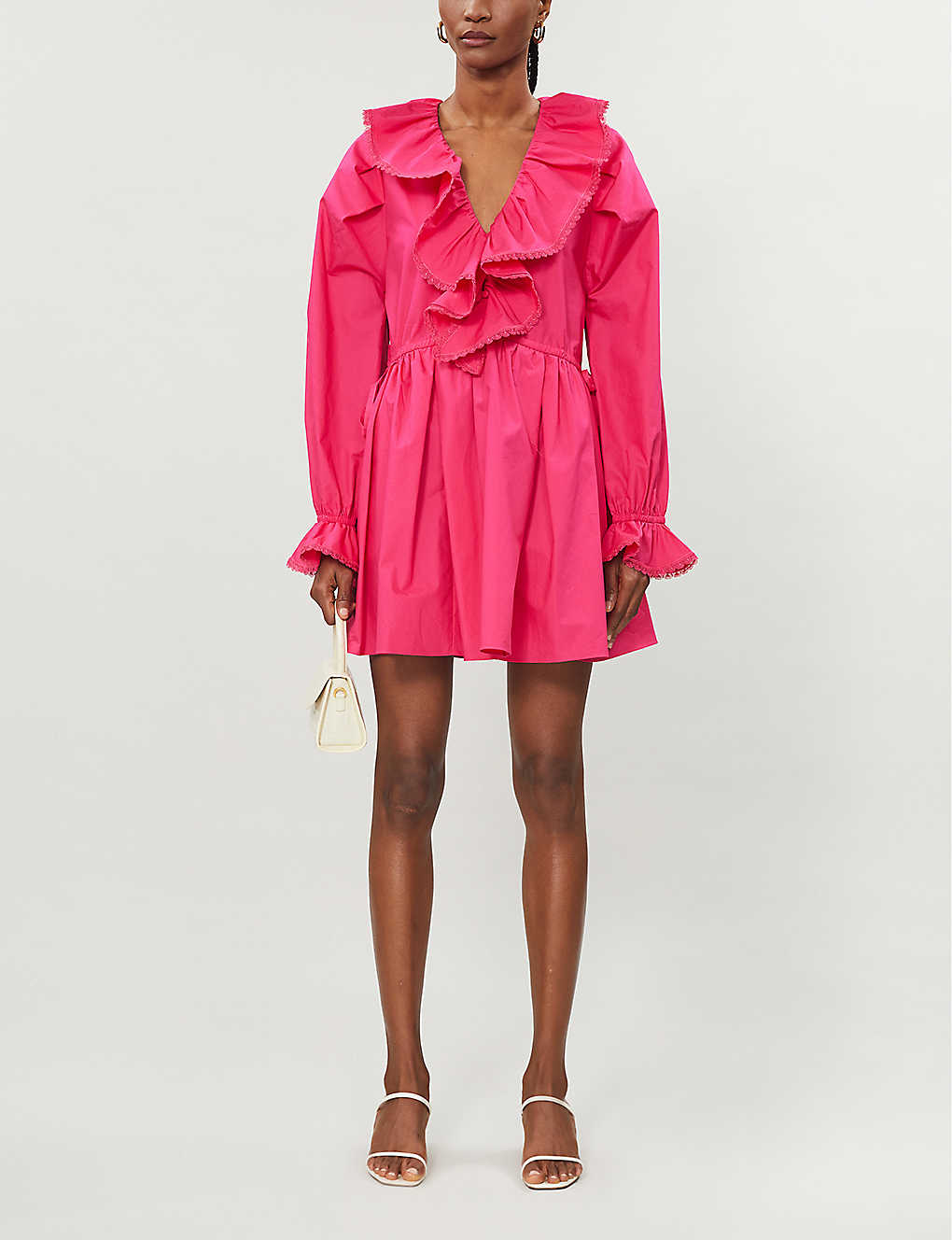 Self Portrait Cotton Fuschia Dress