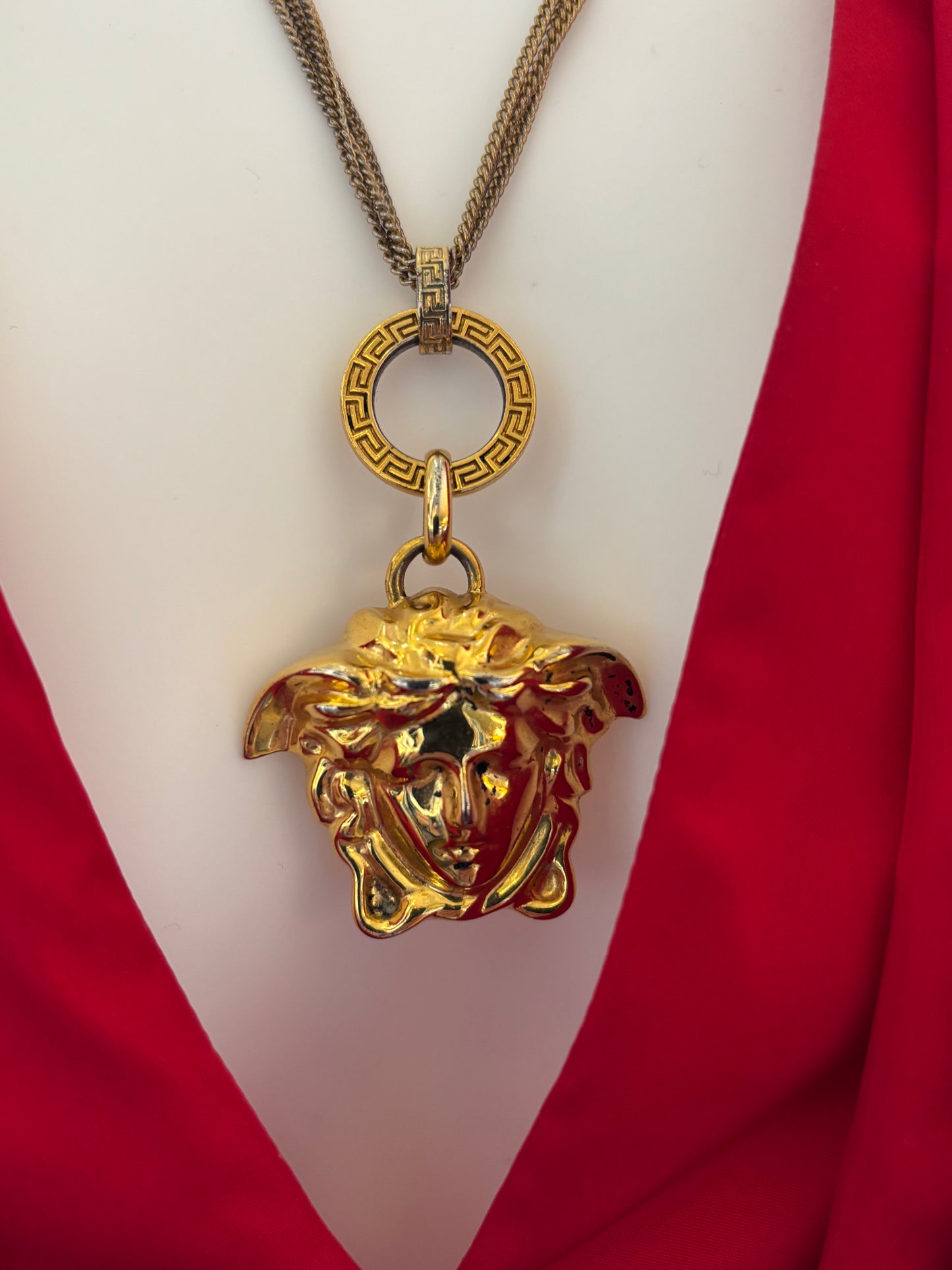 Vintage Versace Medusa Triple Chain Pendant