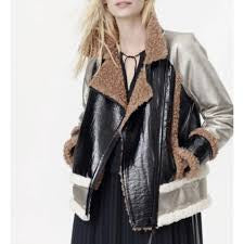 Munthe Faux Shearling Oversized Biker - nwt