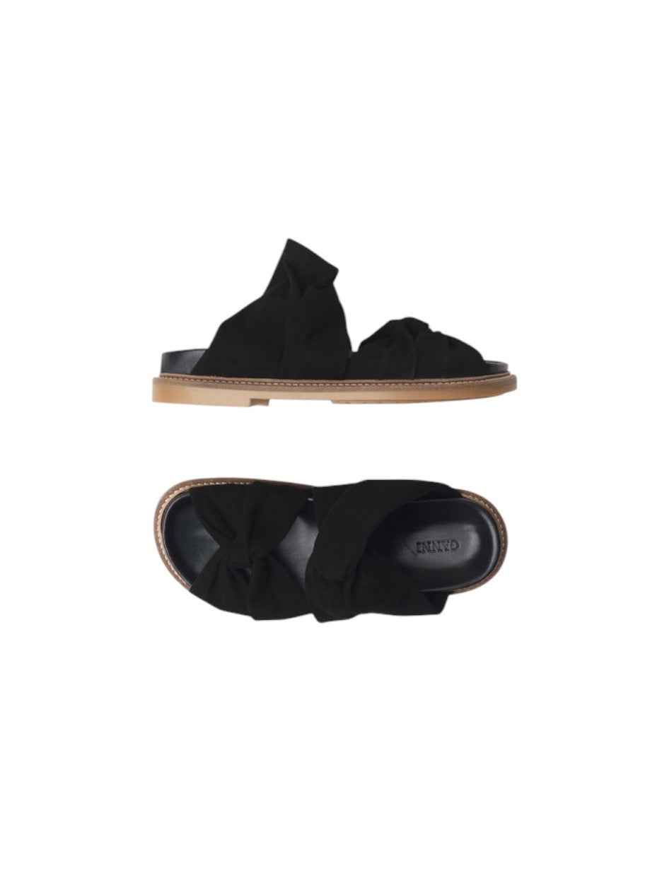 Ganni Black Suede Sandals