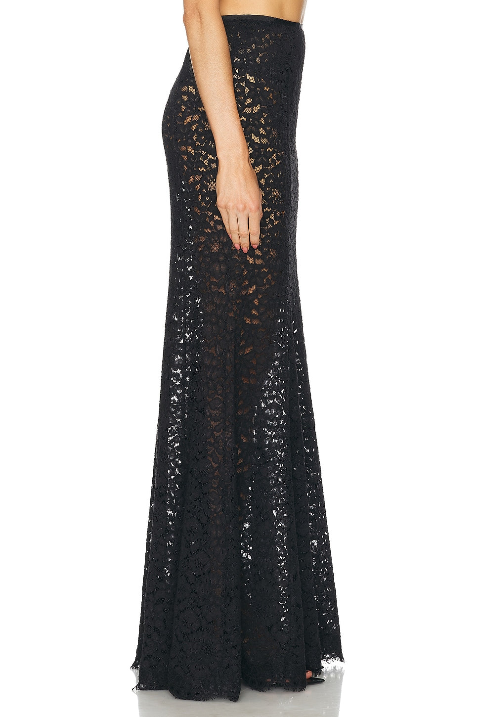 L’Academie Black Lace Maxi Skirt