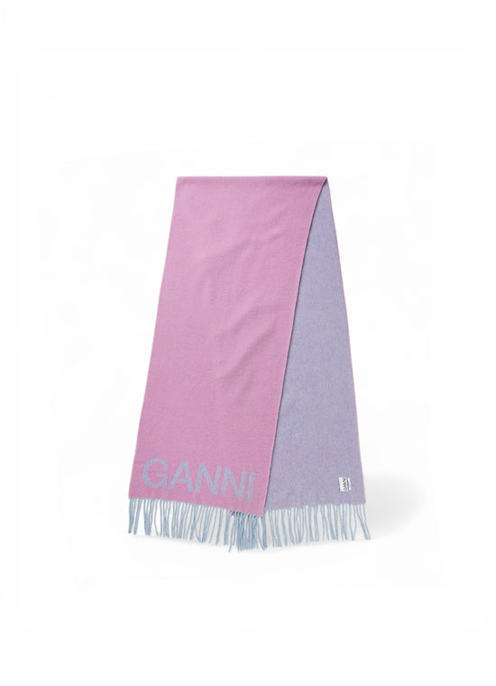 Ganni Reversible Pink/Blue Scarf
