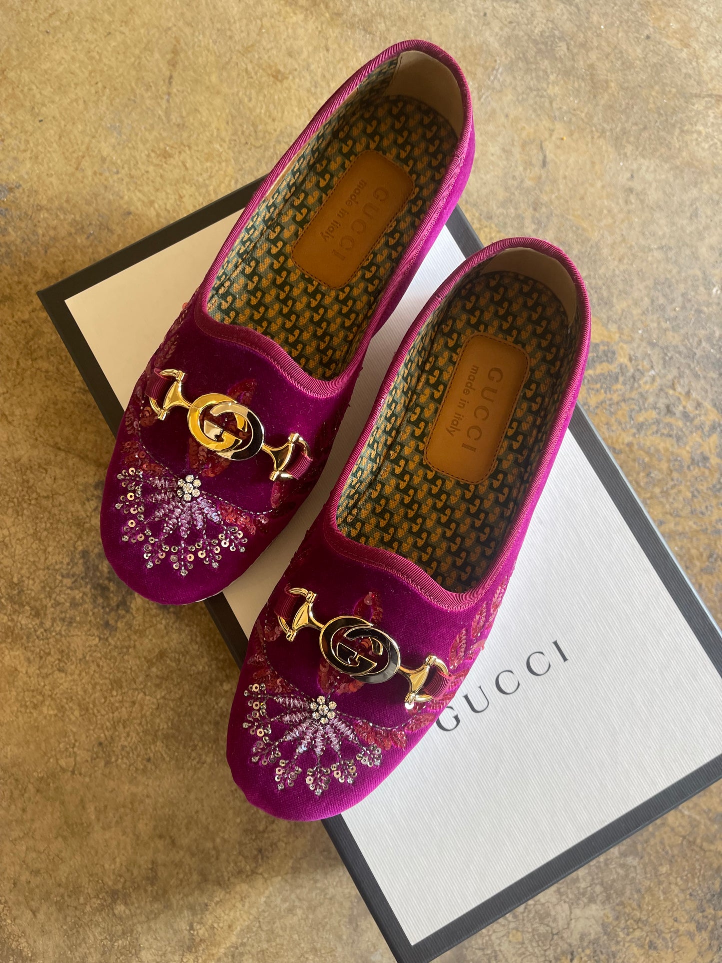 Gucci Velvet Shoes - nib