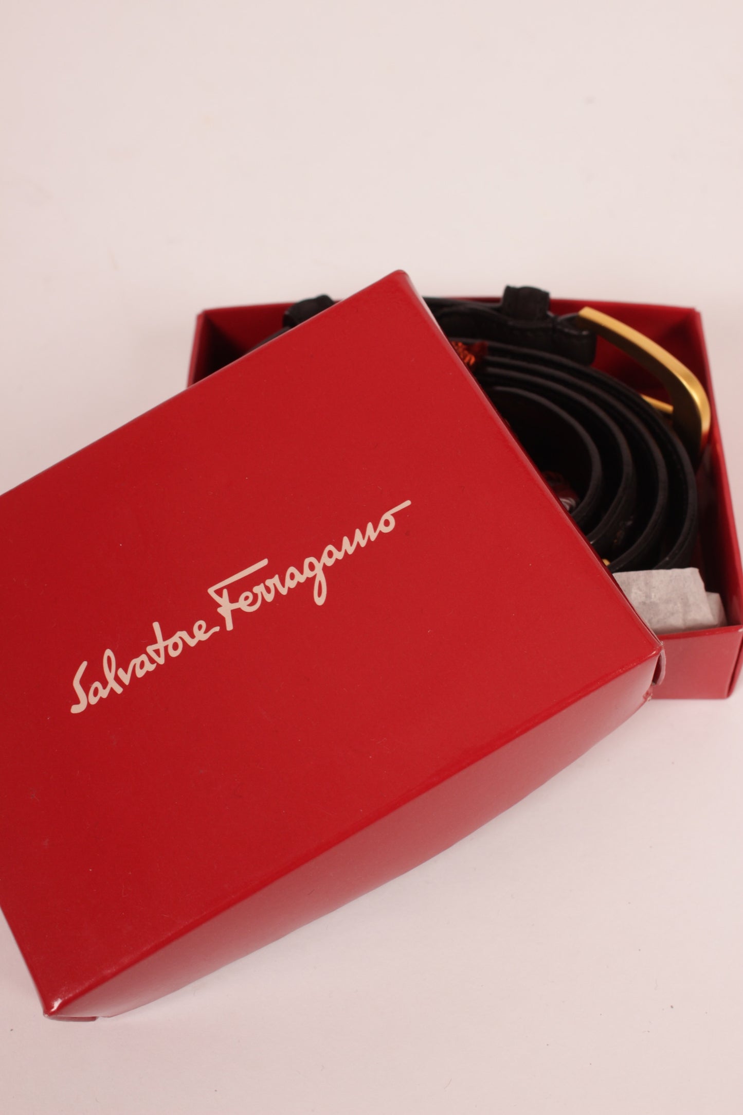 Ferragamo Black Suede Belt
