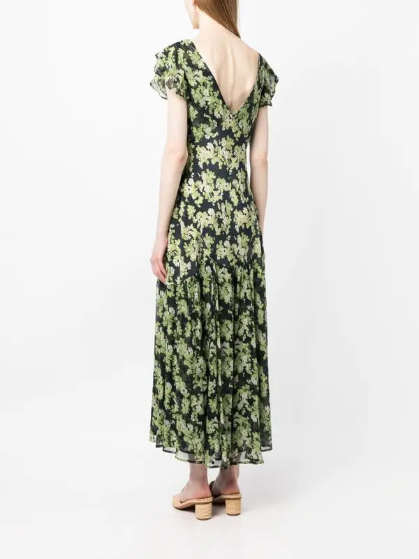 Rixo Chiffon Floral Dress