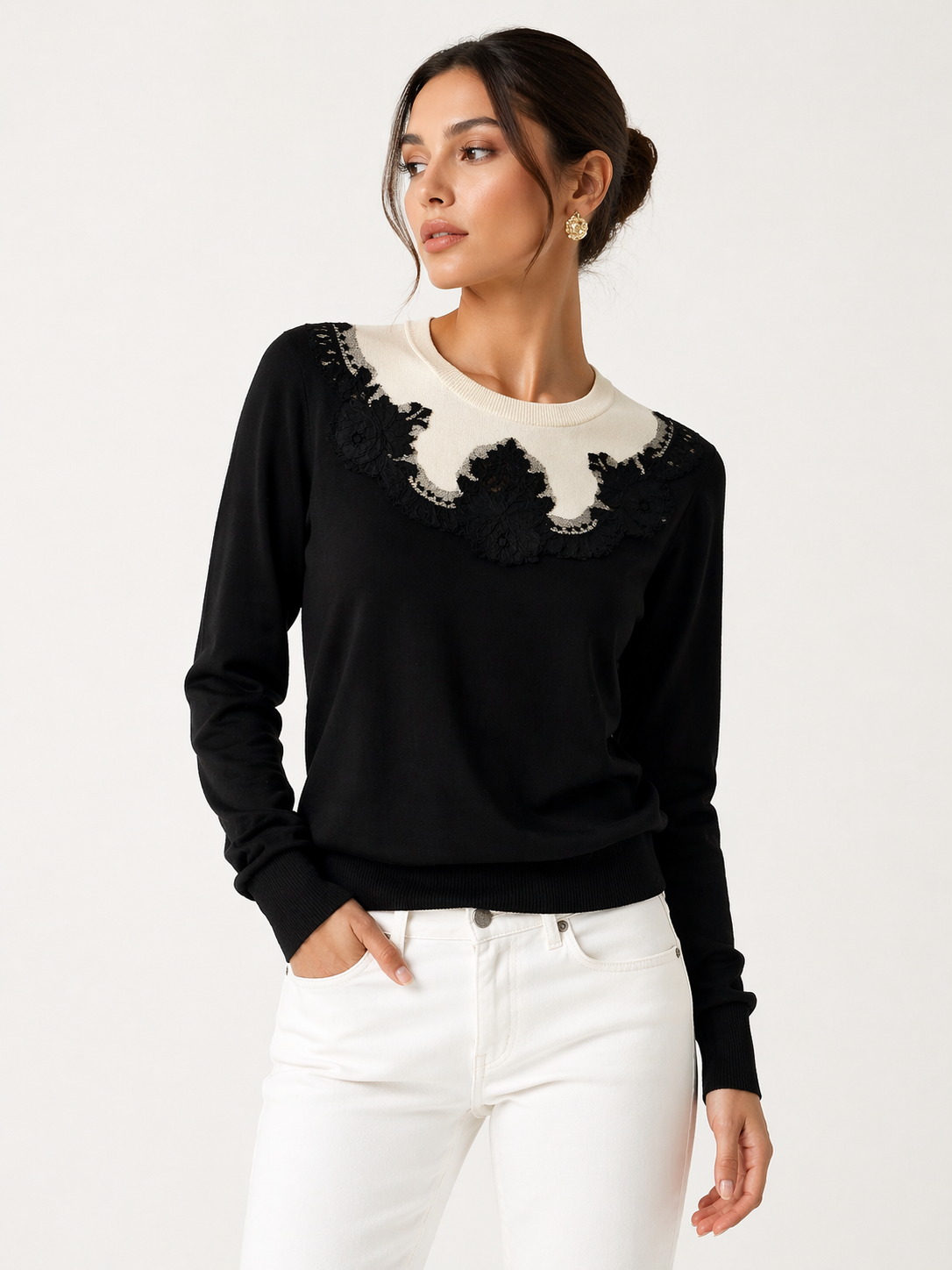 Dolce & Gabbana Merino and Lace Jumper