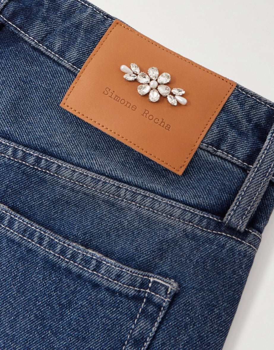 Simone Rocha Distressed Jewel Jeans