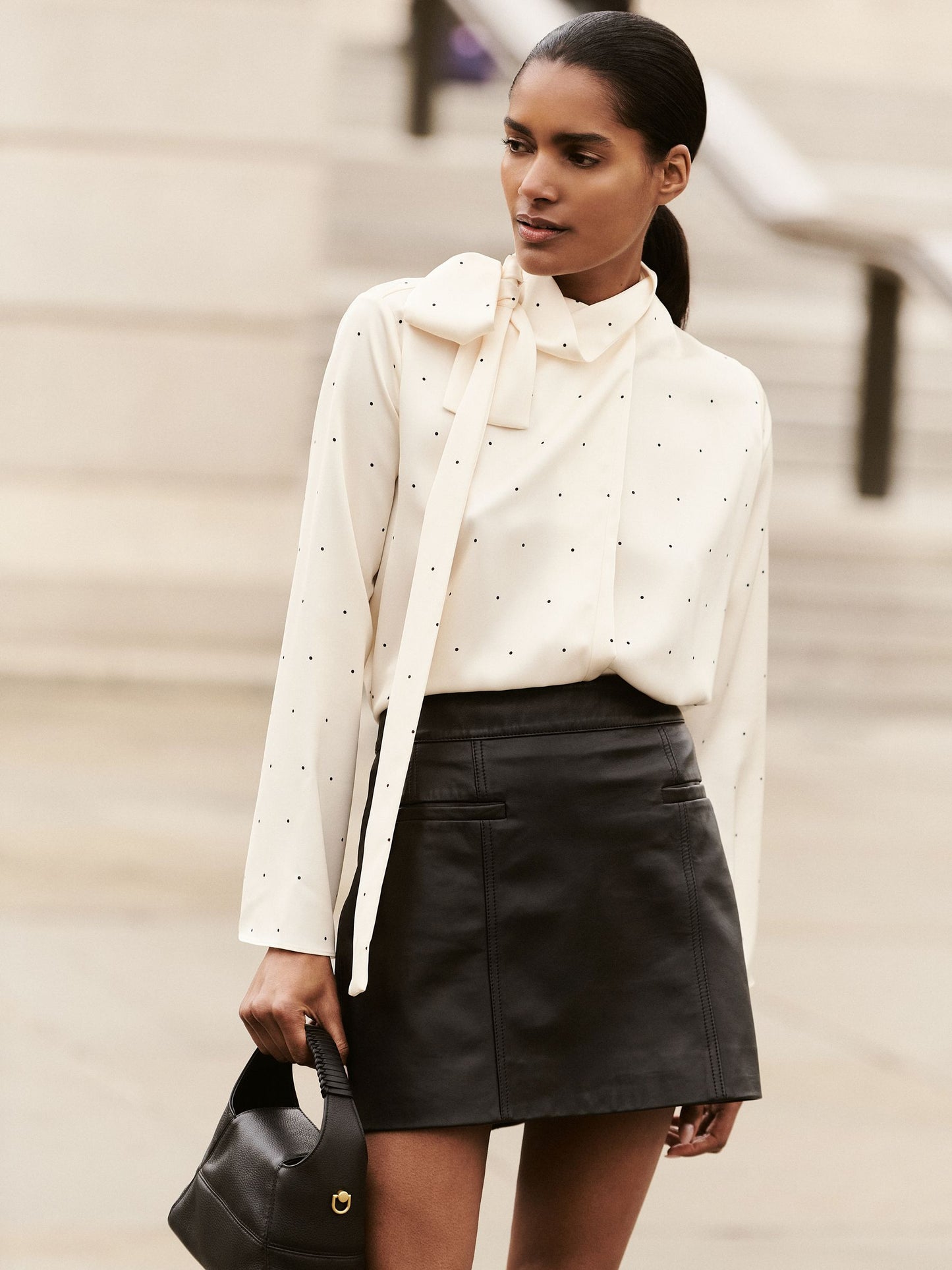 Reiss Polka Dot Satin Blouse