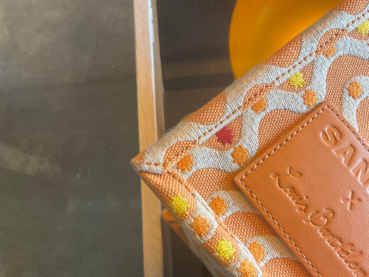 Sandro x Louis Barthelemy Orange Embroidered Kasbah Tote