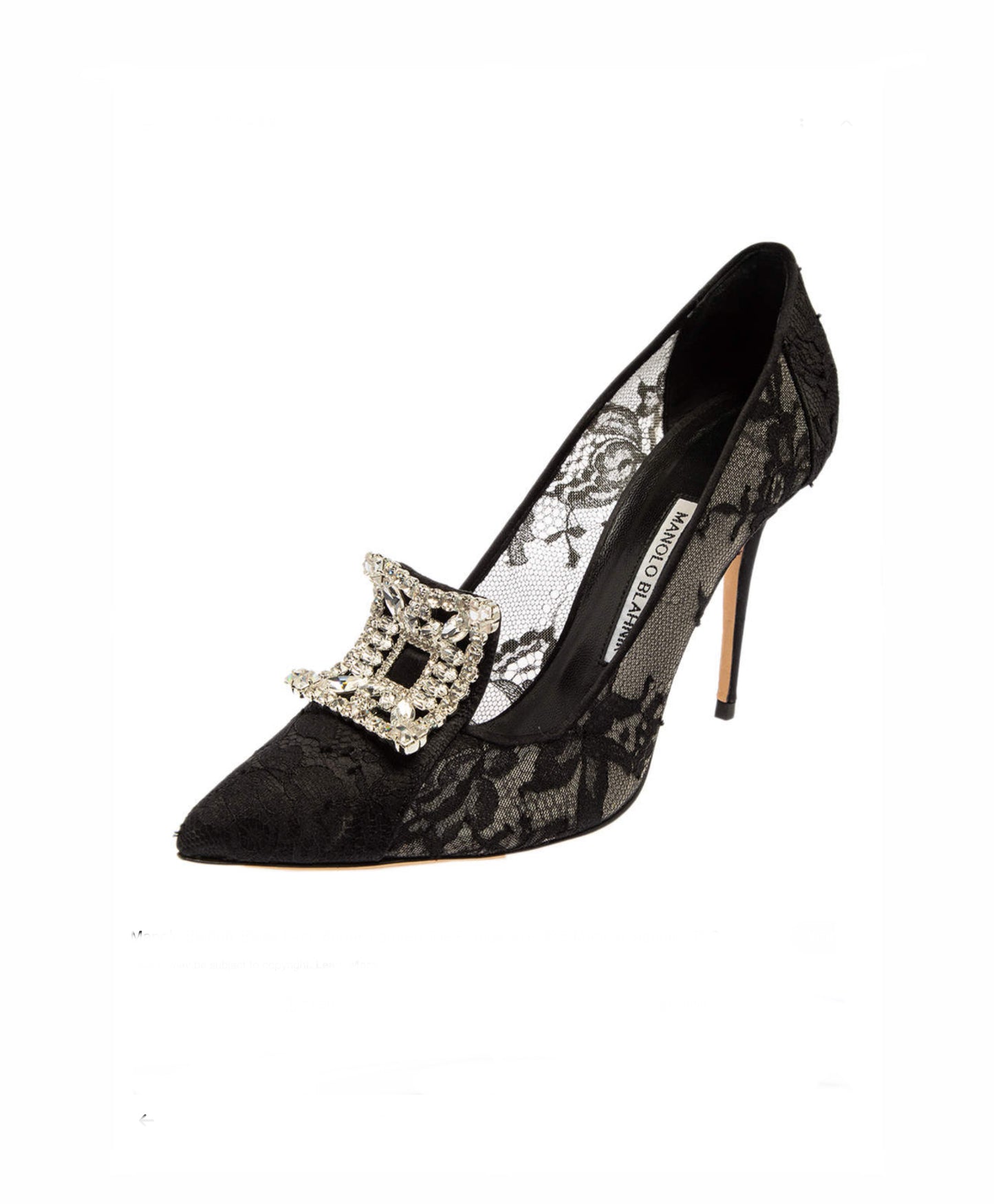Manolo Blahnik Lace Crystal Heels