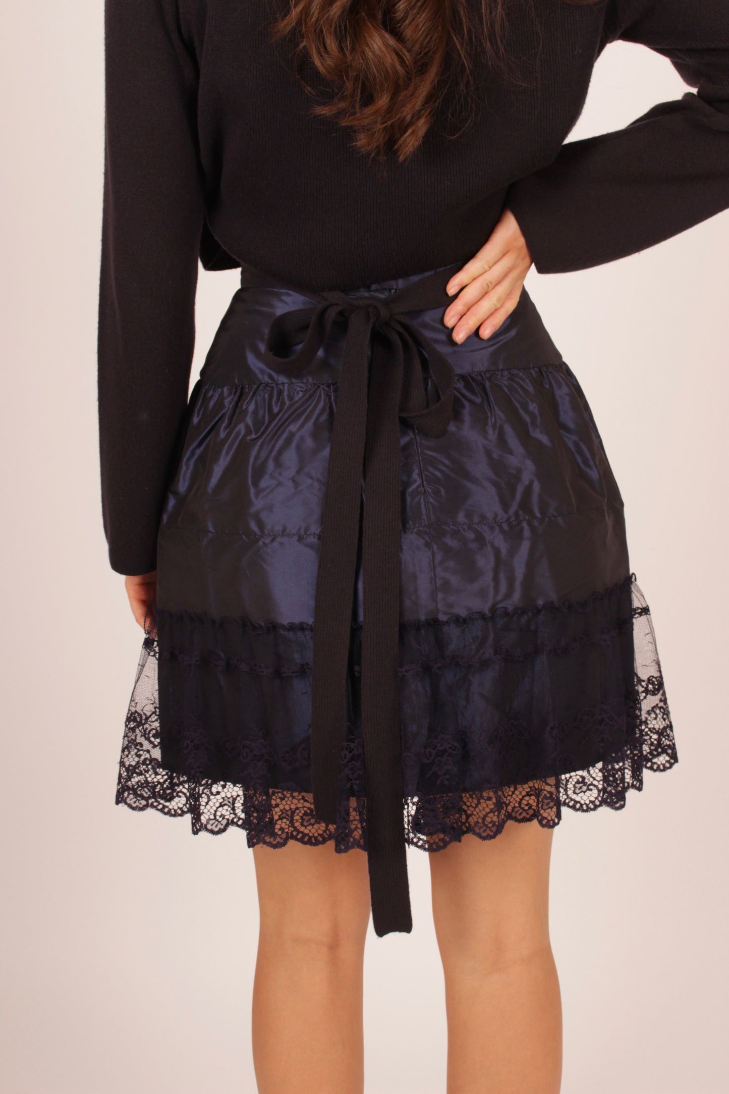 Vintage Chanel Lace and Taffeta Skirt