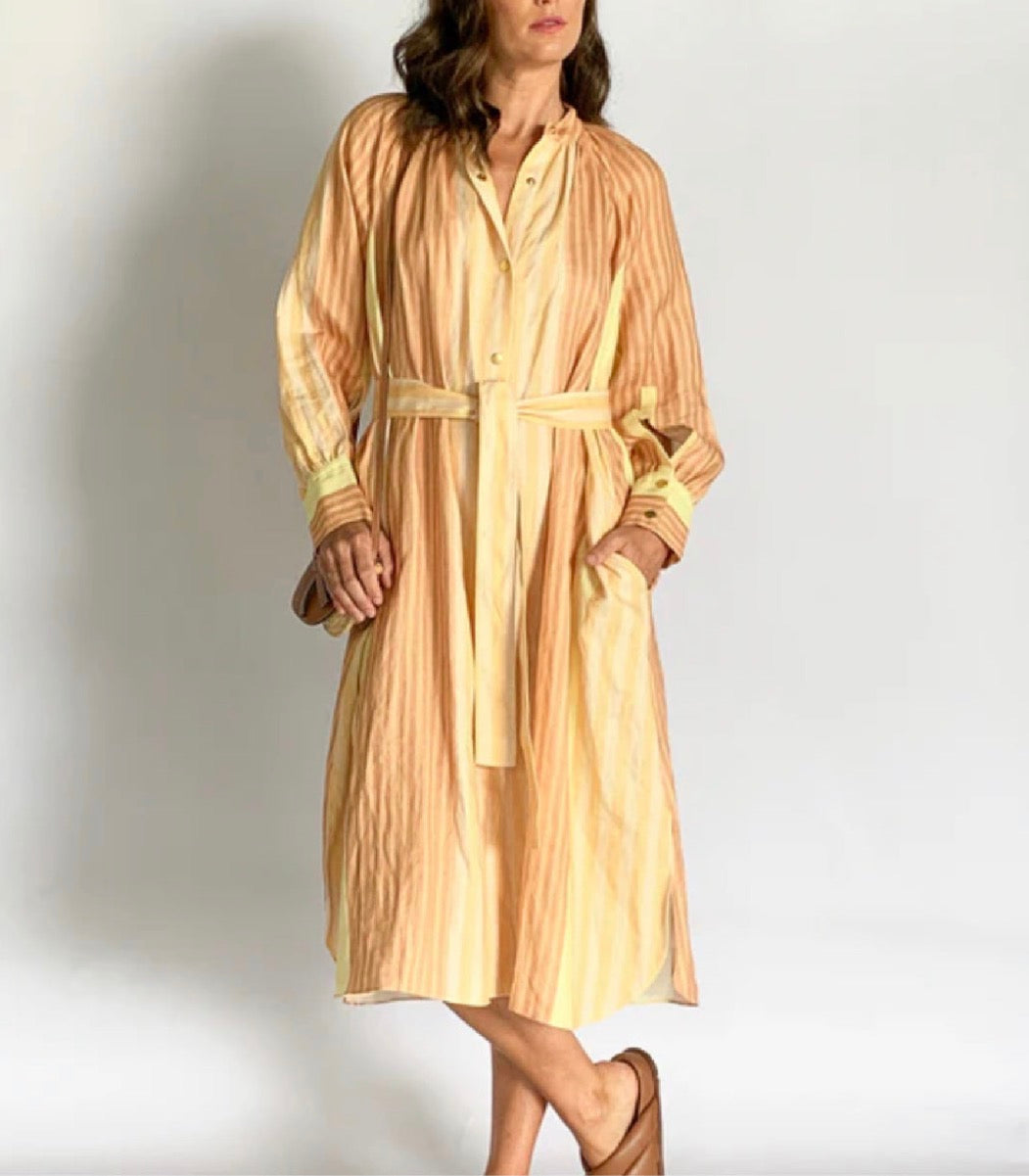 Oroton Peach Striped Dress