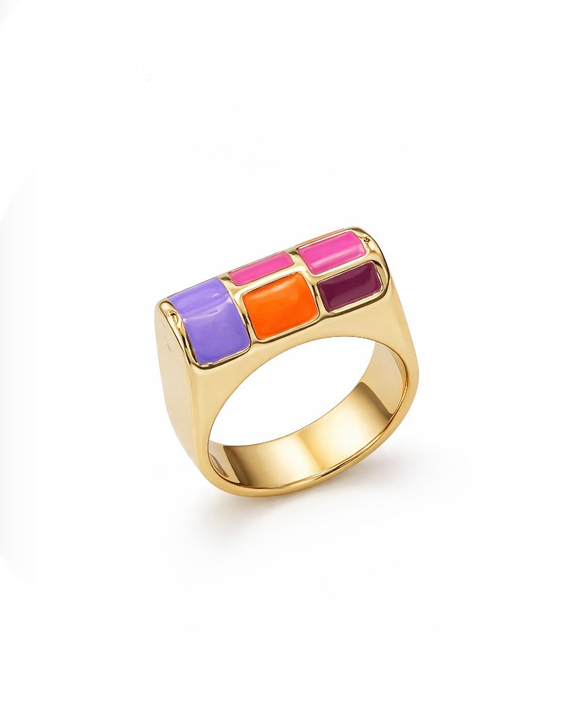 Gold and Enamel Dress Ring