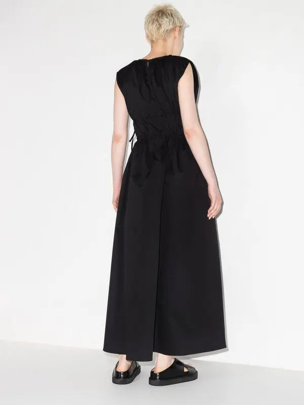 Asceno Guilia Black Cotton Dress