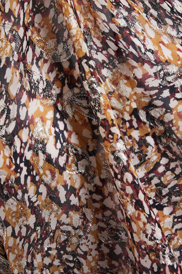 Maje Metallic Cold Shoulder Blouse