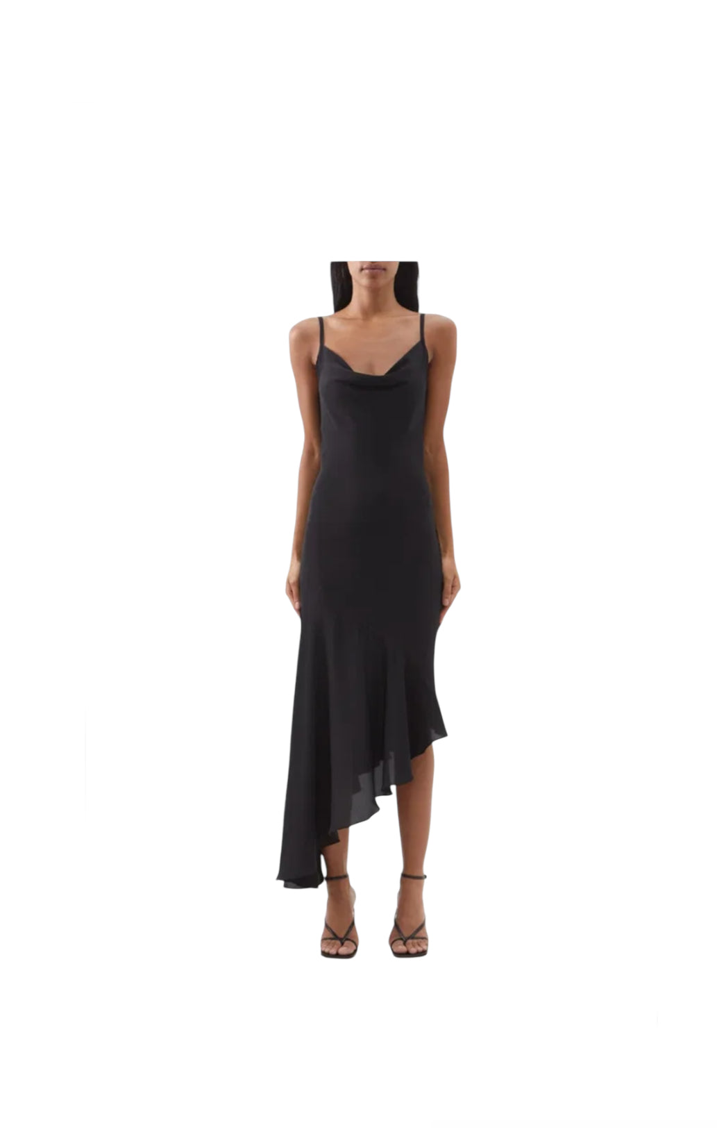 Raey Black Silk Slip Dress