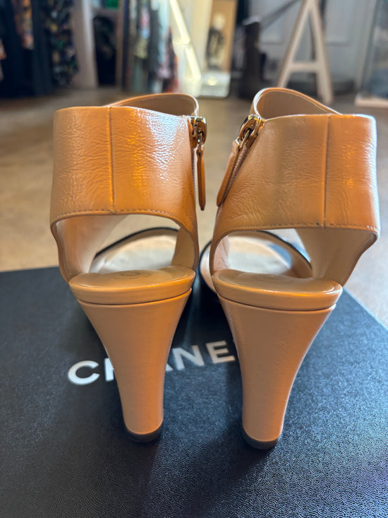 Chanel Two Tone Logo Heels