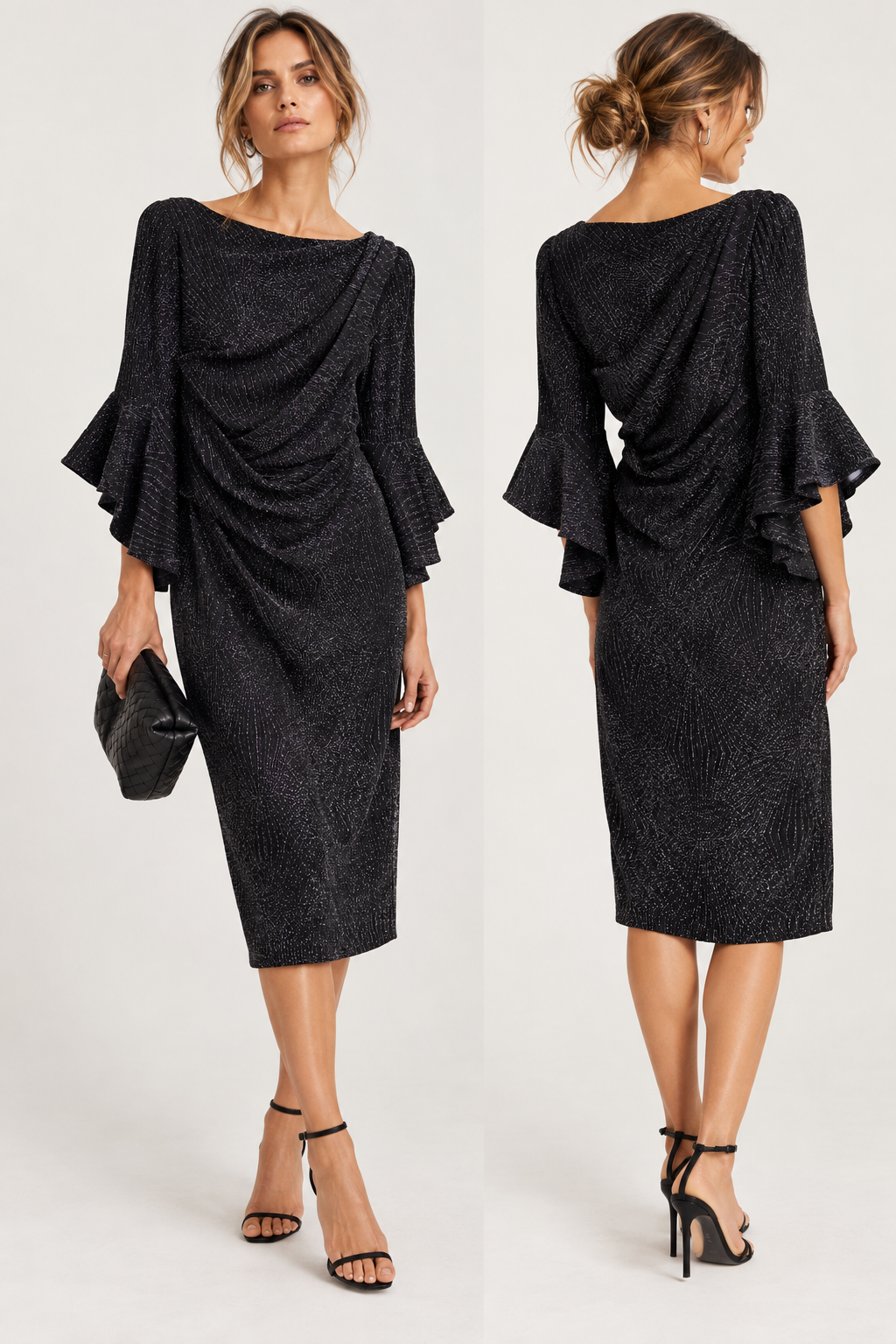 Talbot Runhoff Black Shimmer Cocktail Dress