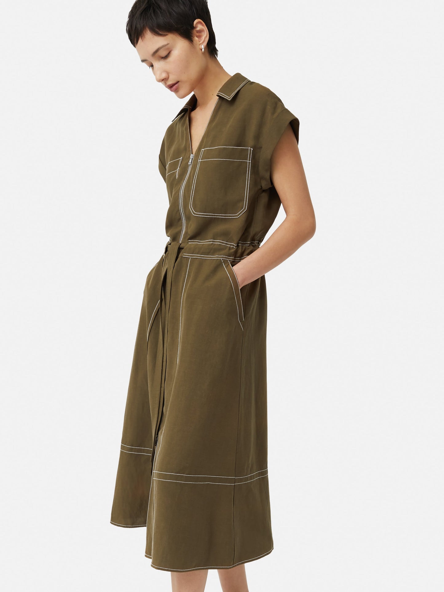 Jigsaw Brown Linen Dress