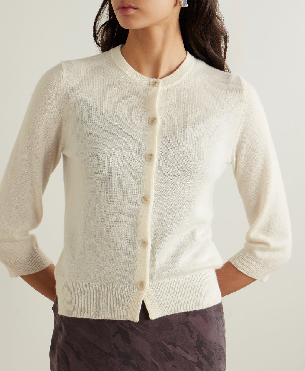Allude Ivory Cashmere Cardigan