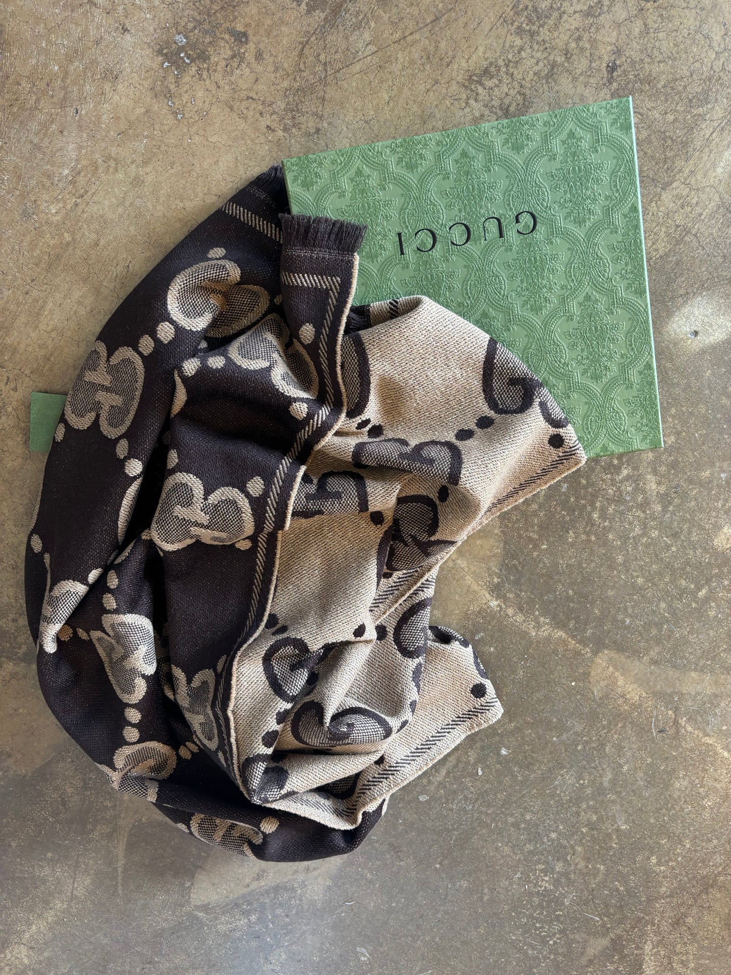 Gucci Large Logo Shimmer Scarf - nwt