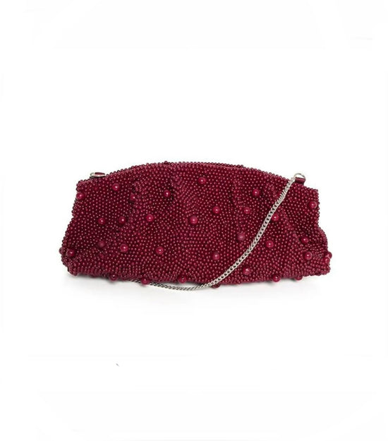 Gestuz Wine Beaded Bag