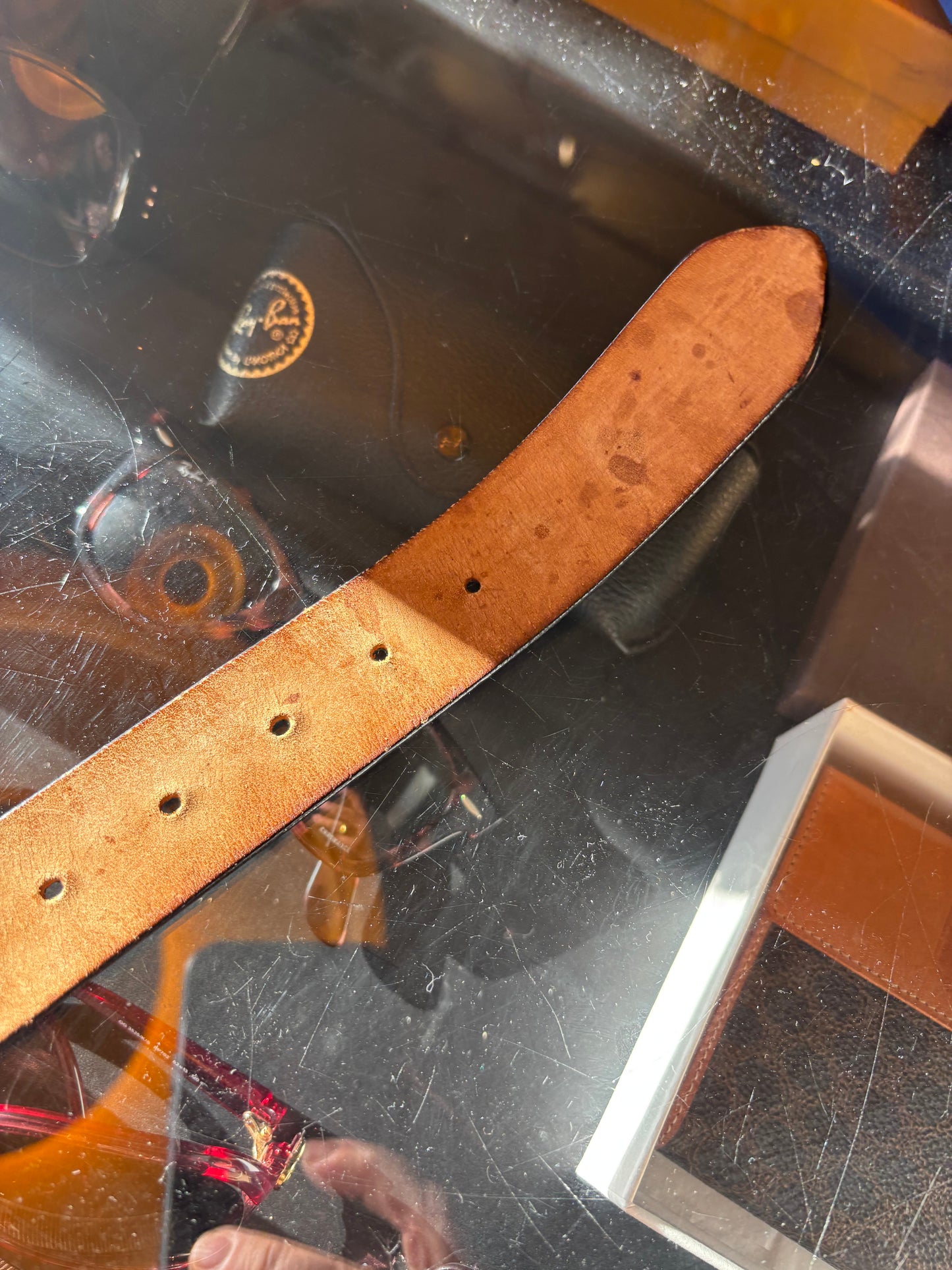 Fendi Black Leather Logo Belt