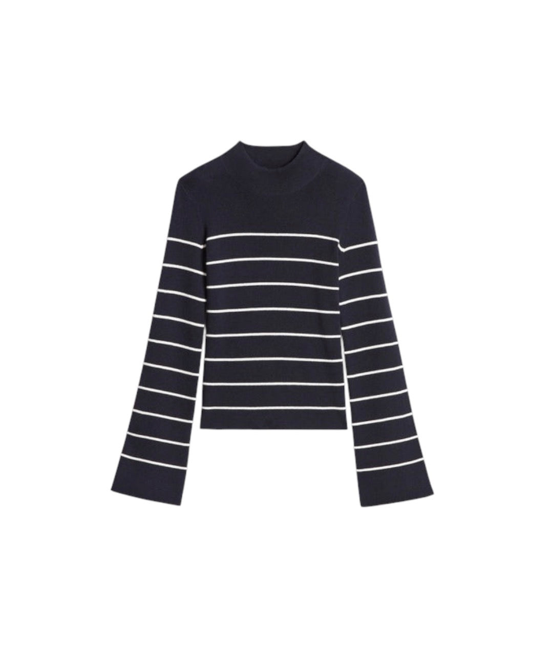 Vanessa Bruno Navy White Bell Sleeve Sweater